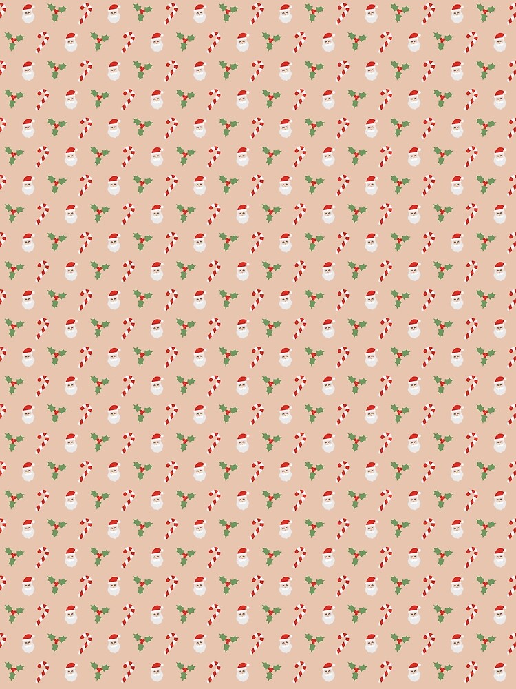 Christmas pastel mistletoe santa AOP pattern by RevolutionizZed