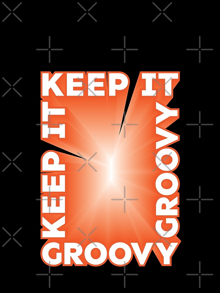 Keep It Groovy 3D text orange white by hockeng