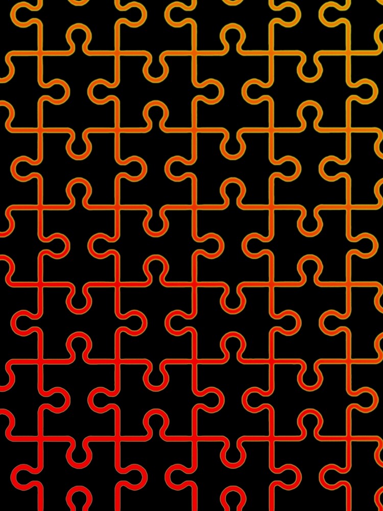 Jigsaw Puzzle Pieces Red Orange Pattern by PhyrexiaB