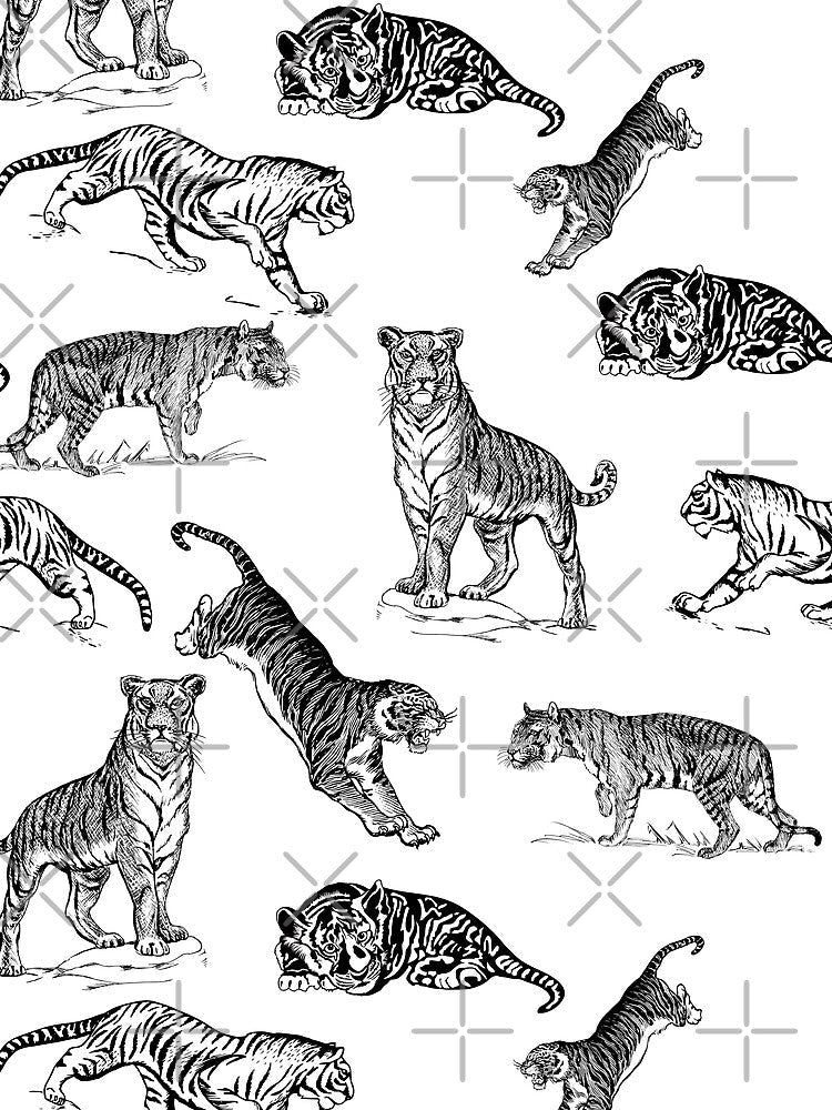 Tiger All-over pattern [black and white] by bellatierra