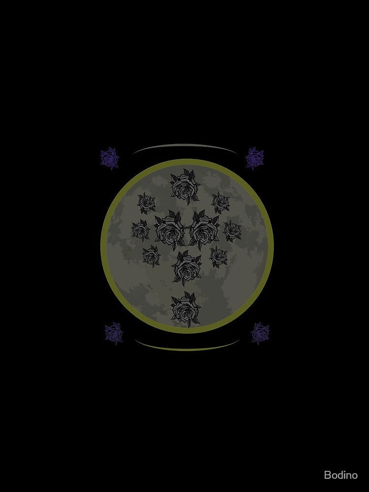 Full Moon With Roses. by Bodino