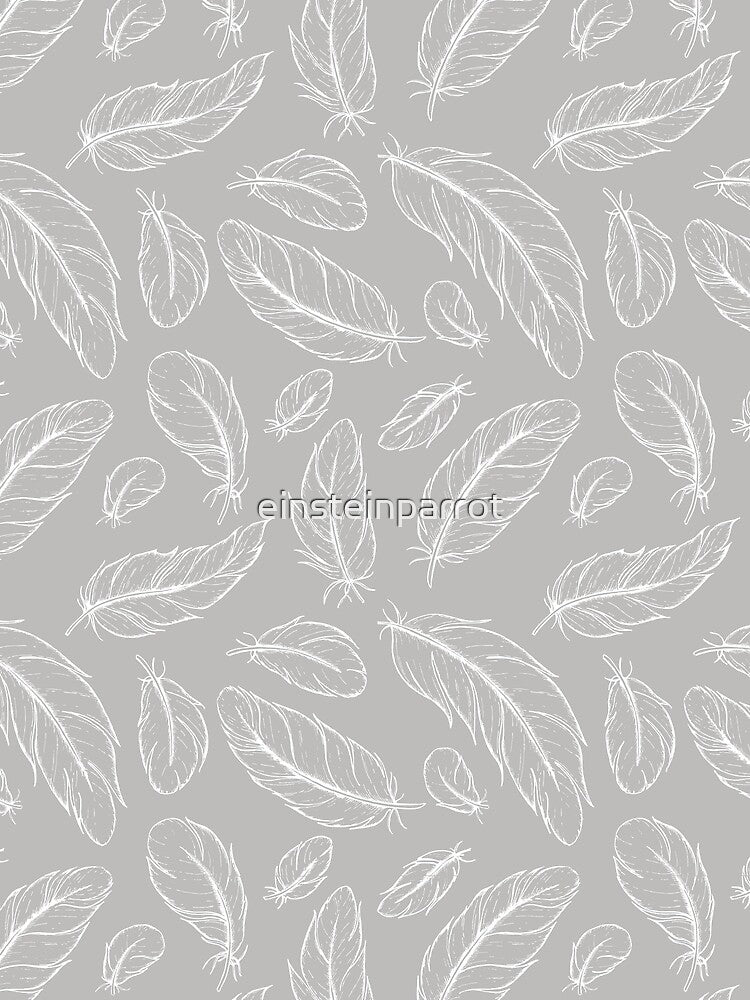 Parrot Feather All-over print (white on grey) by einsteinparrot