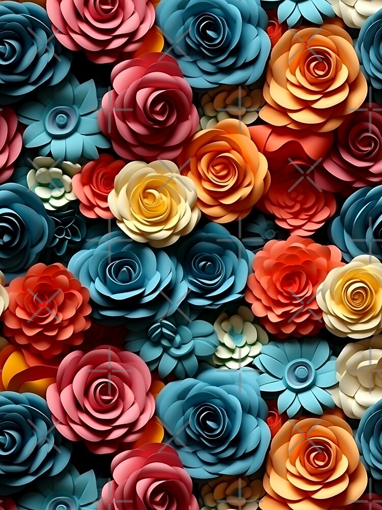 Vibrant 3D Floral Style Pattern by mondmakes