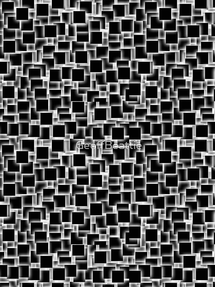 3d black and white squares on glowing peach backdrop by GeoffBeattie