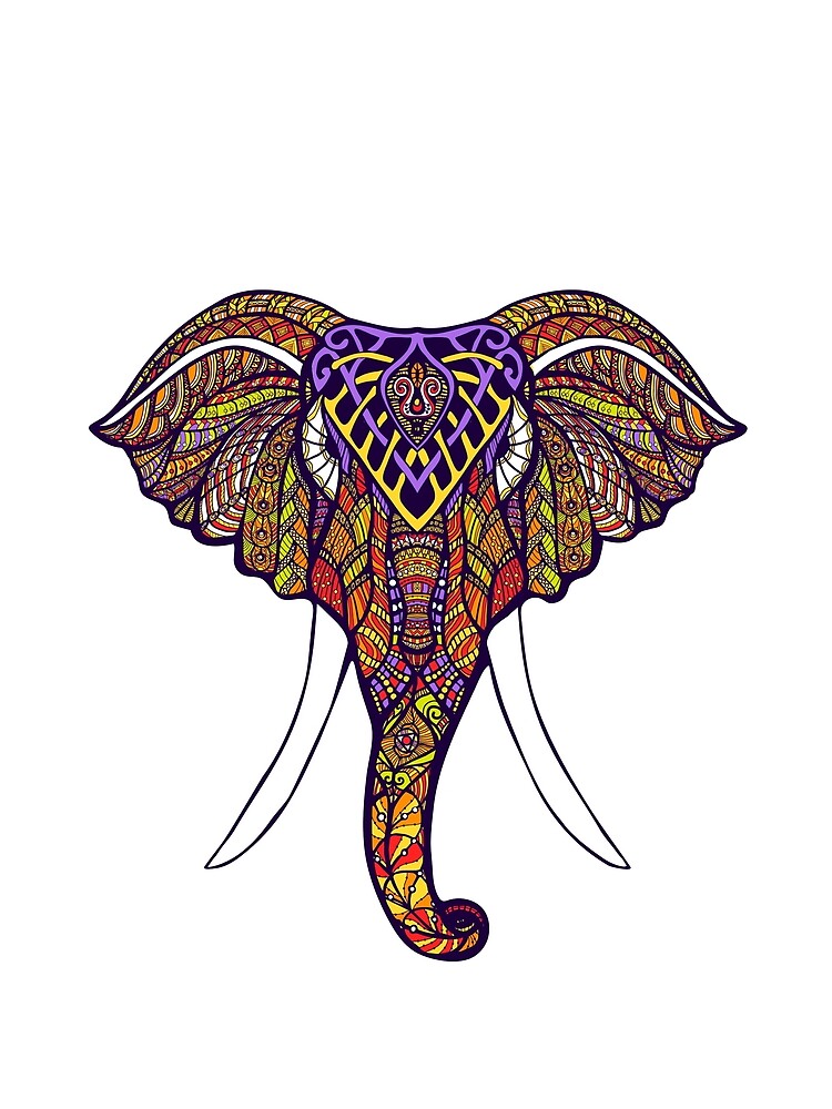 Color Full Elephant Head by JTS STORE