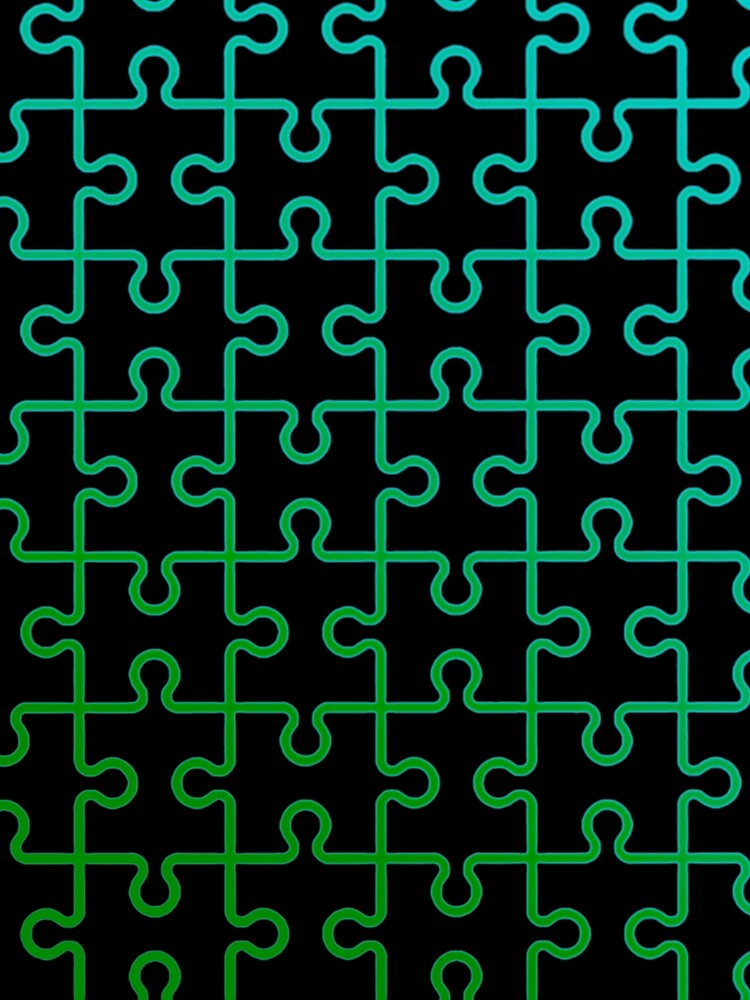 Jigsaw Puzzle Pieces Blue Green Aqua Pattern by PhyrexiaB