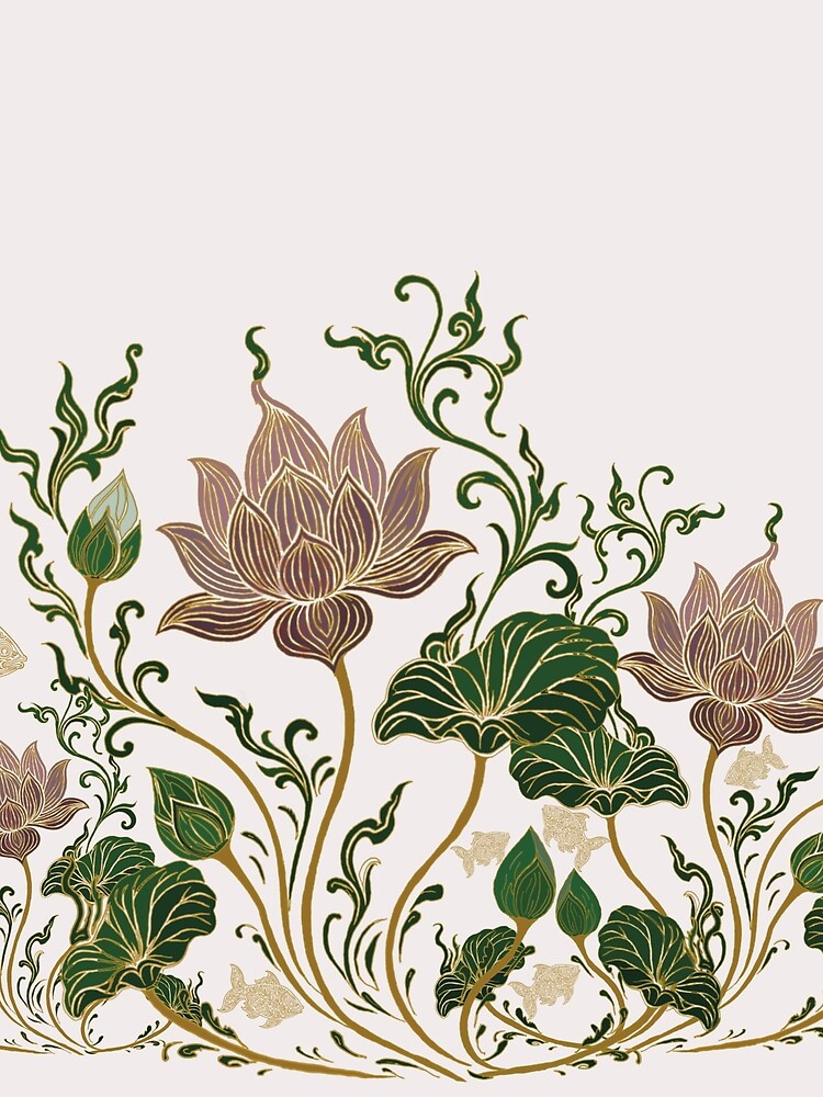 Lotus and Craf ikat pattern so cute by Dechaphopearsri
