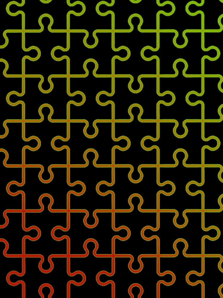 Jigsaw Puzzle Pieces Red Green Pattern by PhyrexiaB