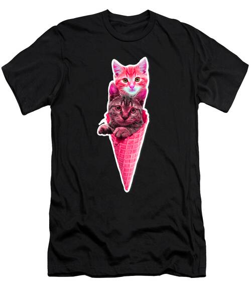 Meowscream Ice Cream Cone Kitten Pun Graphic T-Shirt