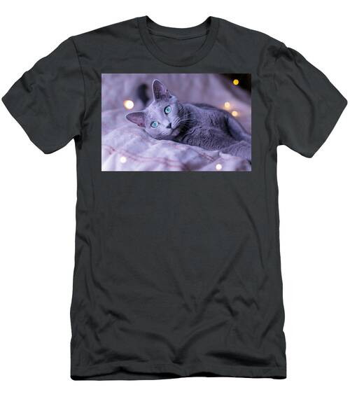 Portrait Of A Beautiful Russian Blue Cat T-Shirt