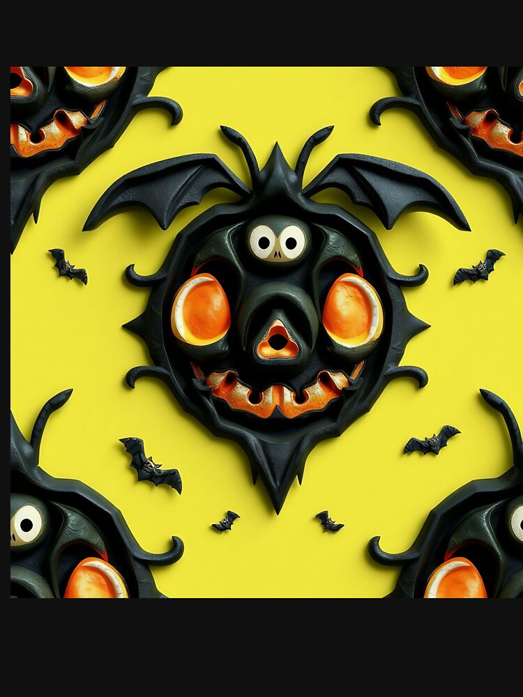 Weird Gothic Bat-Creature Halloween Seamless Pattern by TheGaliyaStudio