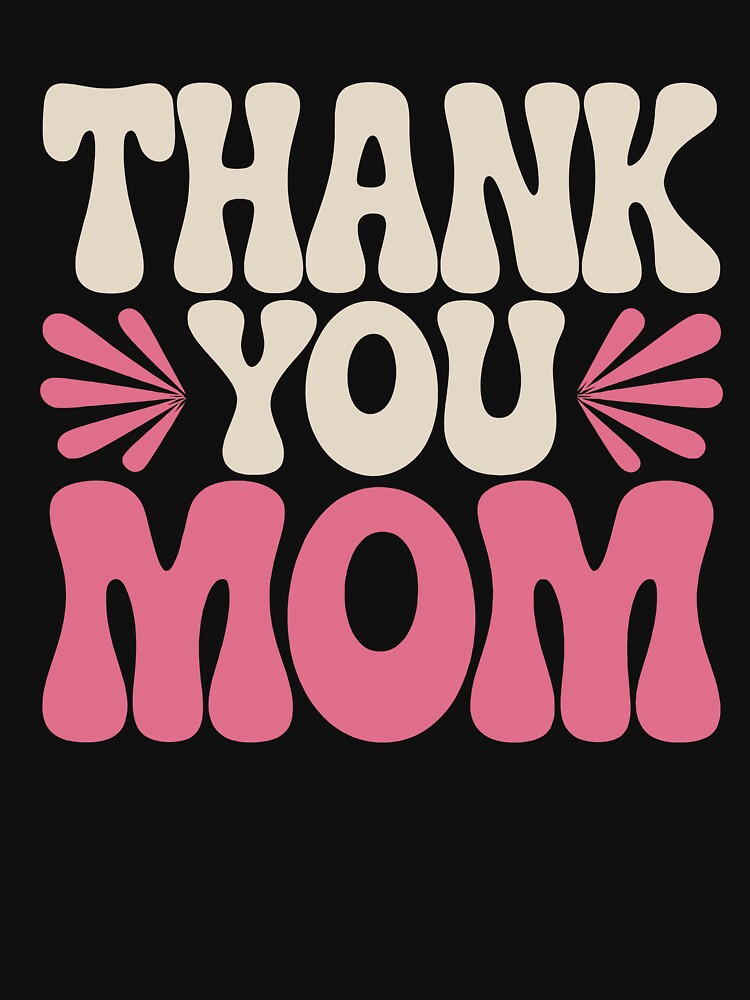 Retro Thank You Mom Sublimation Design | Groovy Mother's Day Clipart for T-Shirts, Cards & Gifts by azaelbay7