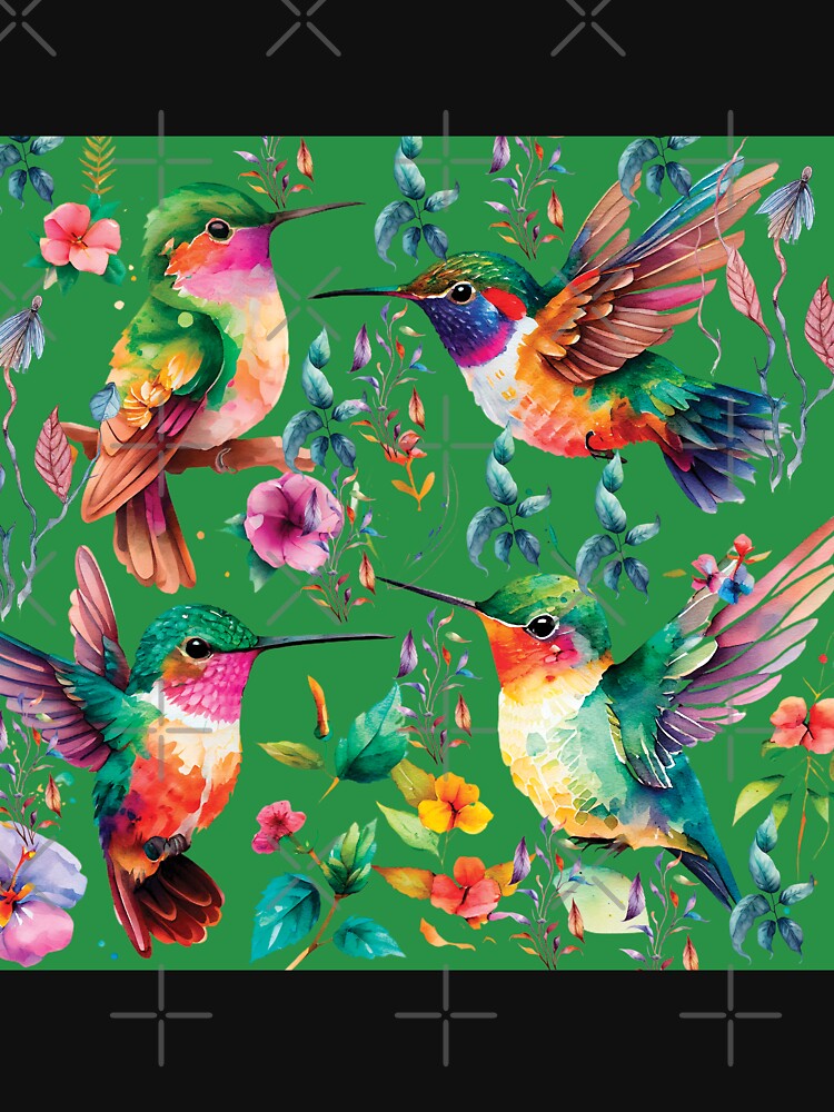 HUMMINGBIRDS ON GREEN by ORIGENcreate