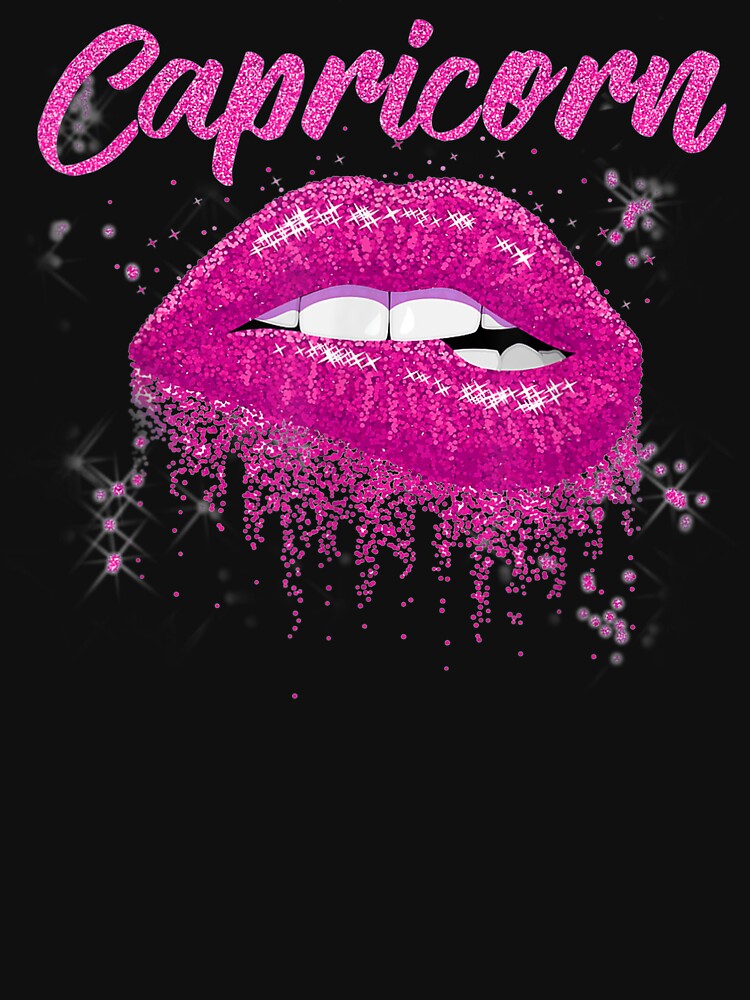 Capricorn Zodiac Birthday Pink Lips Black Women by HillyArts