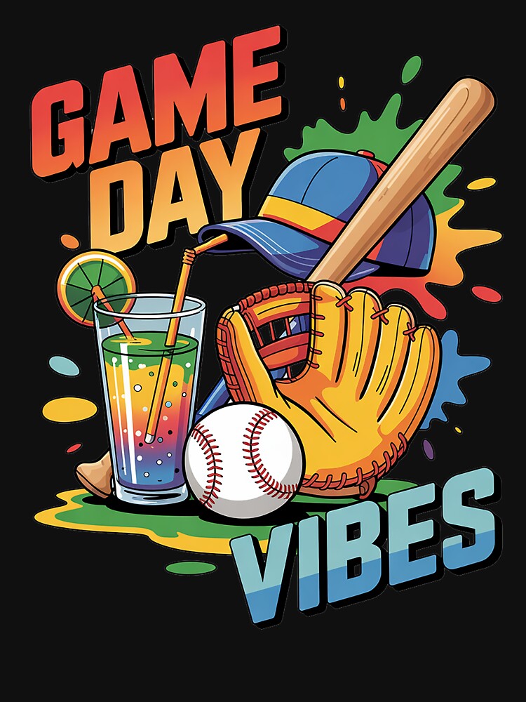 Game Day Vibes Sublimation Baseball Season Colorful by DrewLeuschke