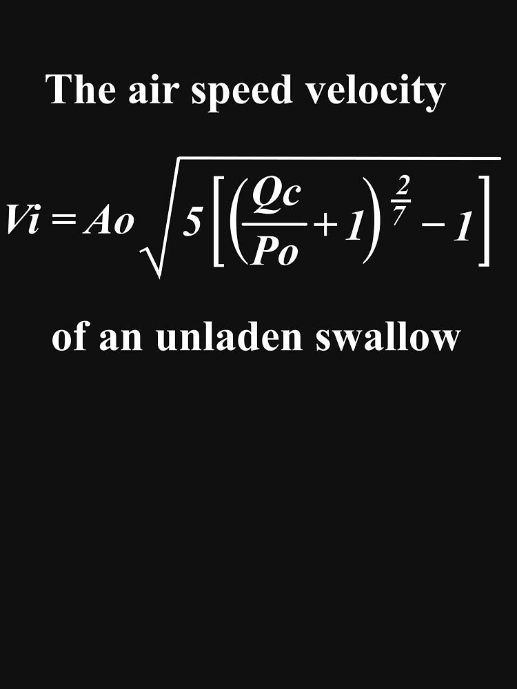 The Airspeed Velocity of an Unladen Swallow by Conjuration