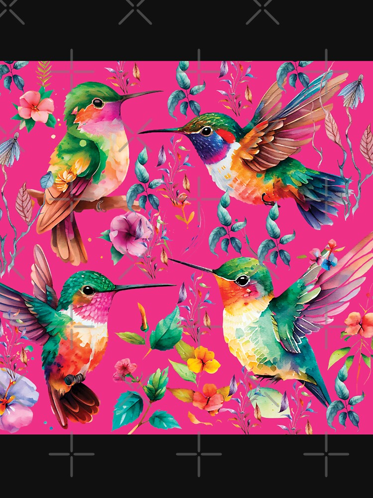 HUMMINGBIRD ON DARK PINK by ORIGENcreate
