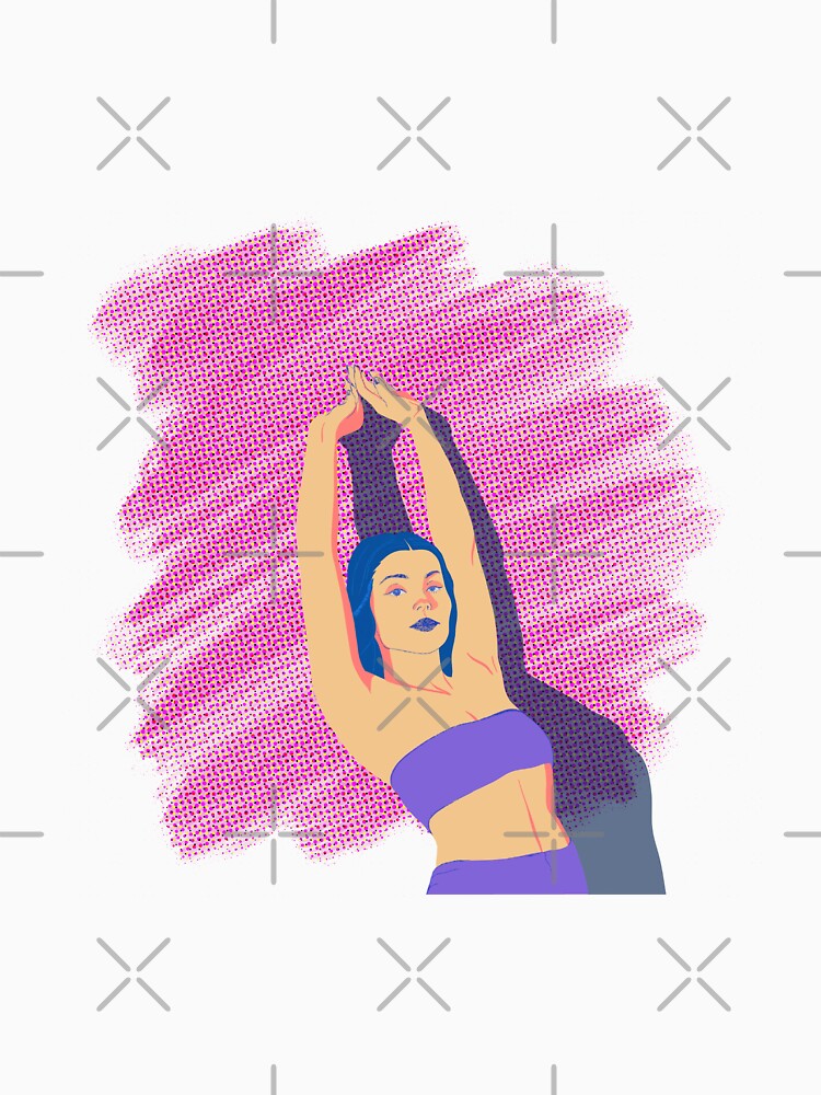 Illustrated Girl With Painted Pink Background by Dark-Glitter