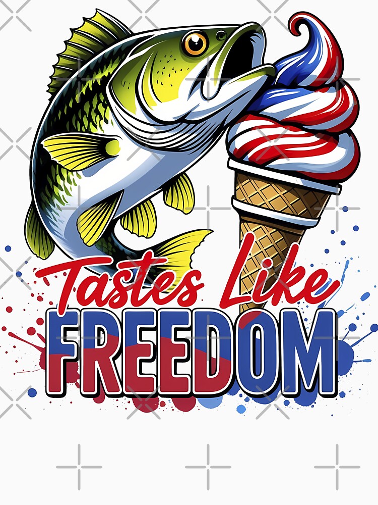 USA Bass Fishing 4th of July America Tastes Like Freedom by Trangkun1995