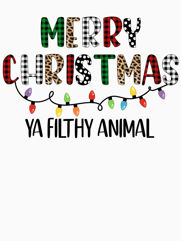 Merry Christmas ya filthy animal sublimation Christmas Lights by OscarBernal