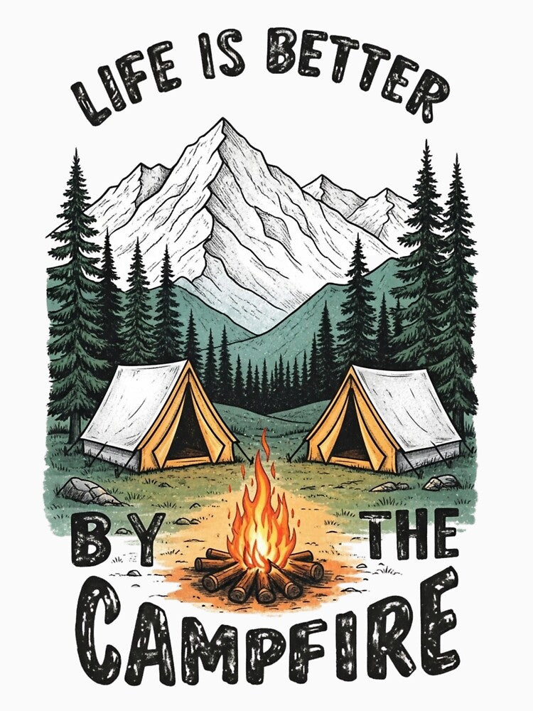Life Is Better By The Campfire Sublimation Camping Retro by MotivaChic
