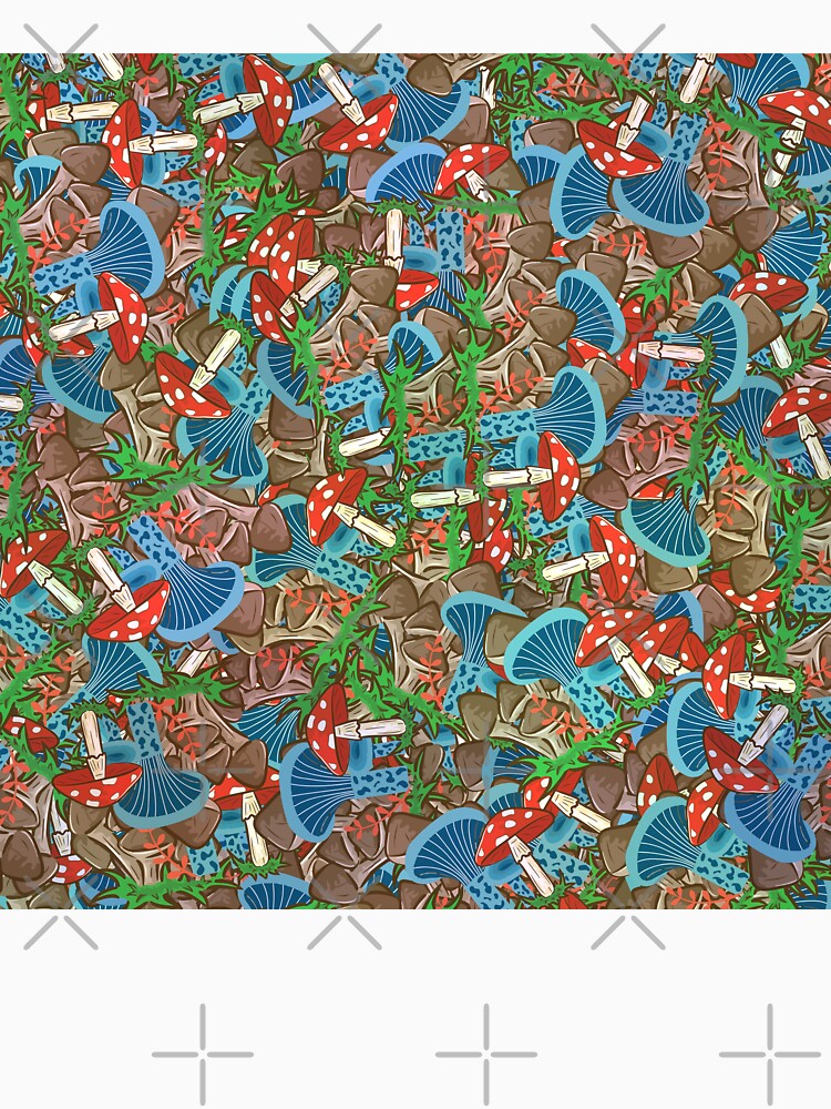 Colourful Wild Mushrooms Random Pattern, Vintage Mushroom Pattern by DesignHouse07