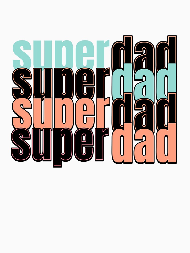 'Super Dad' SVG Typographic Design - Retro Stacked Style, Father's Day Gift by KMMODERNDESIGNS