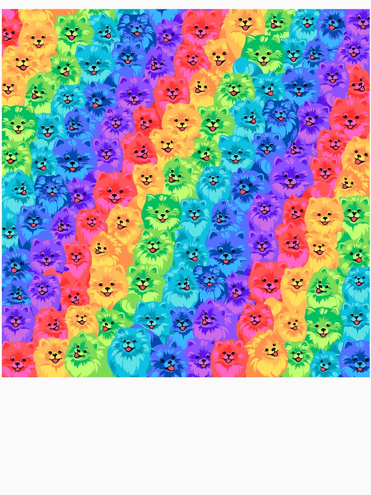 Rainbow Pomeranian Dogs AOP by VirtualFaries