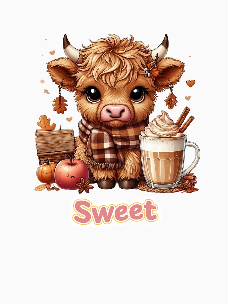 Cute Highland Cow Autumn Coffee by ProdigyJolly