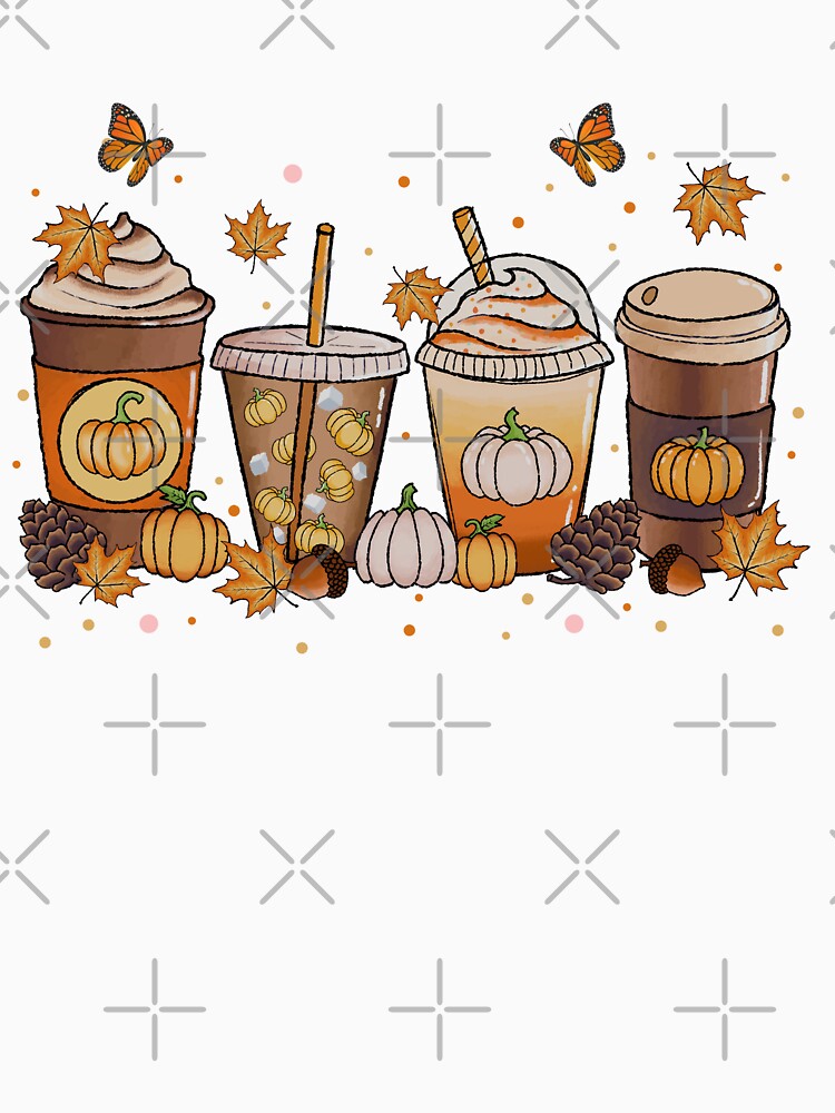 Fall Coffee Drink Pumpkin Autumn leaves Tshirt Phone cover by KreativKulture
