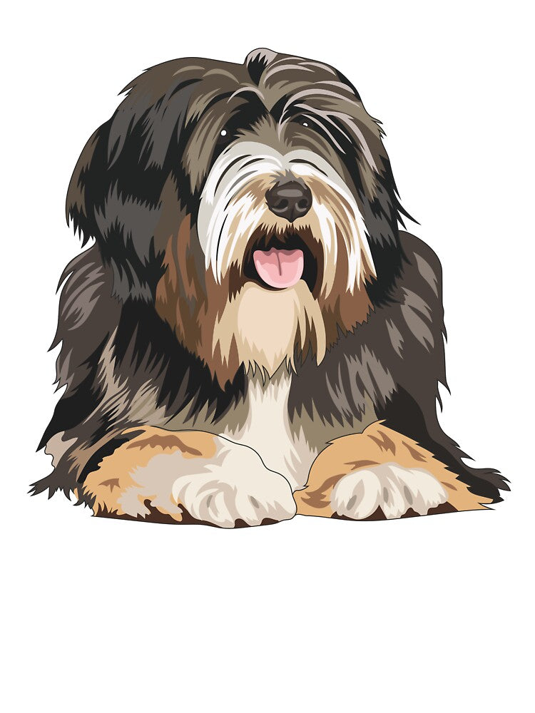 Tibetan Terrier Portrait – Fluffy Dog Wall Art & Apparel by BooDigit