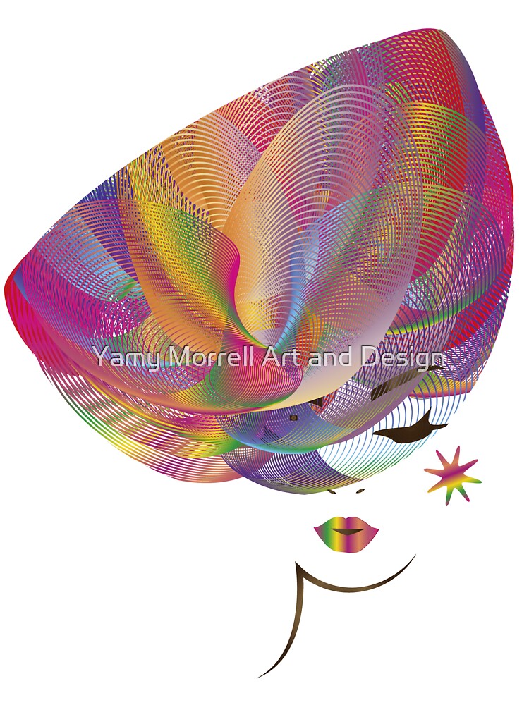 Colorful afro girl-3 by Yamy Morrell Art and Design