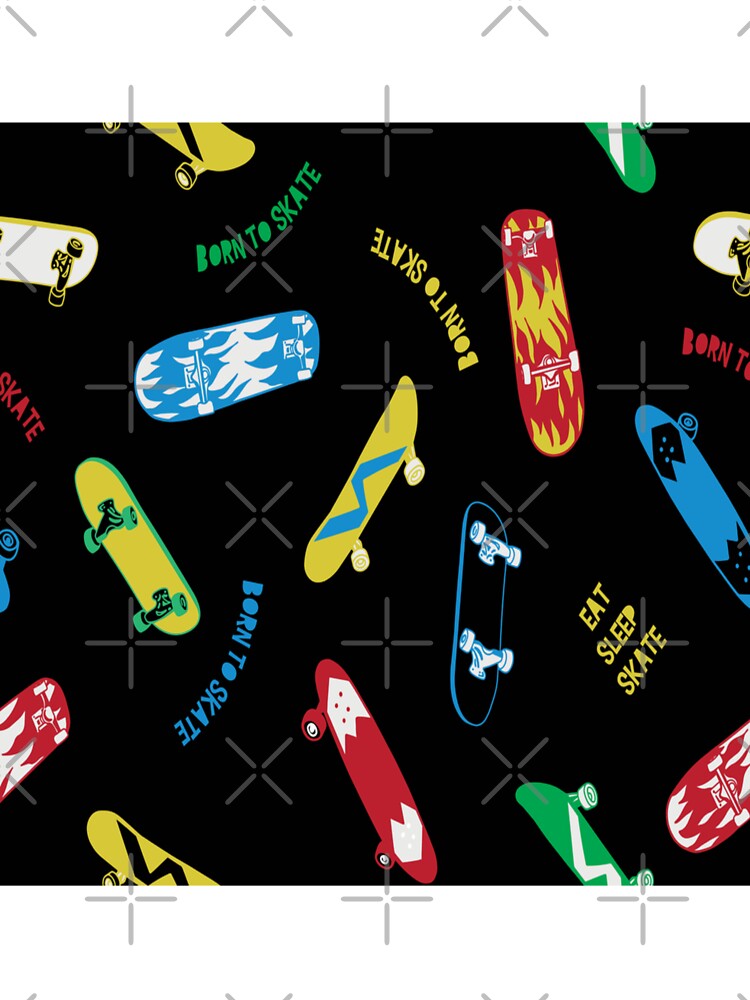 Skateboard Illustrations Allover Pattern for Apparel for Men's & Women's Fashion by TeeFashionShop