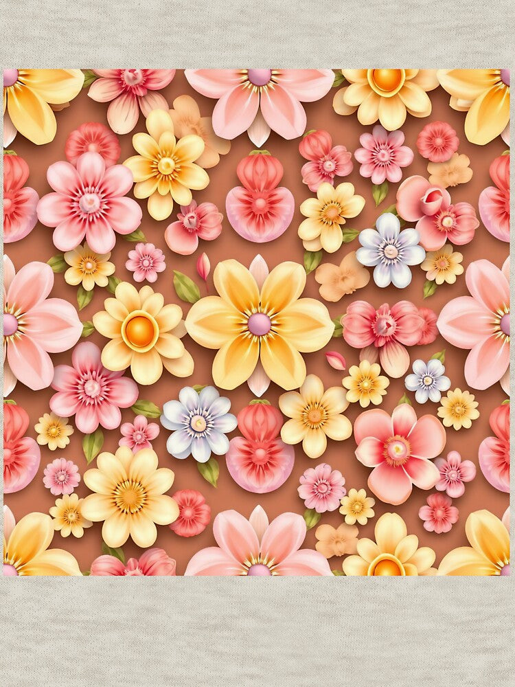 Vibrant 3D Flower Seamless Pattern, Colorful Floral seamless pattern, Summer Sublimation Print by TheGaliyaStudio