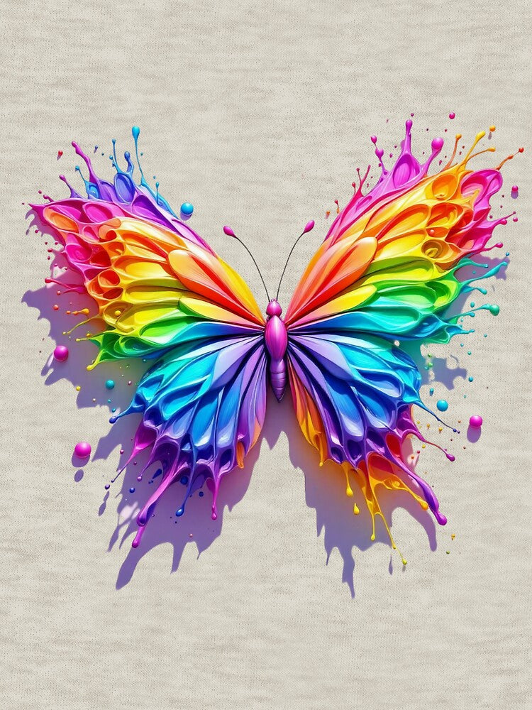 Rainbow Splash Butterfly 3D Effect Print by TheGaliyaStudio