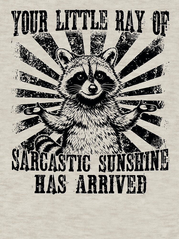Your Little Ray Of Sarcastic Sunshine Funny Raccoon Meme by gustavbellocci