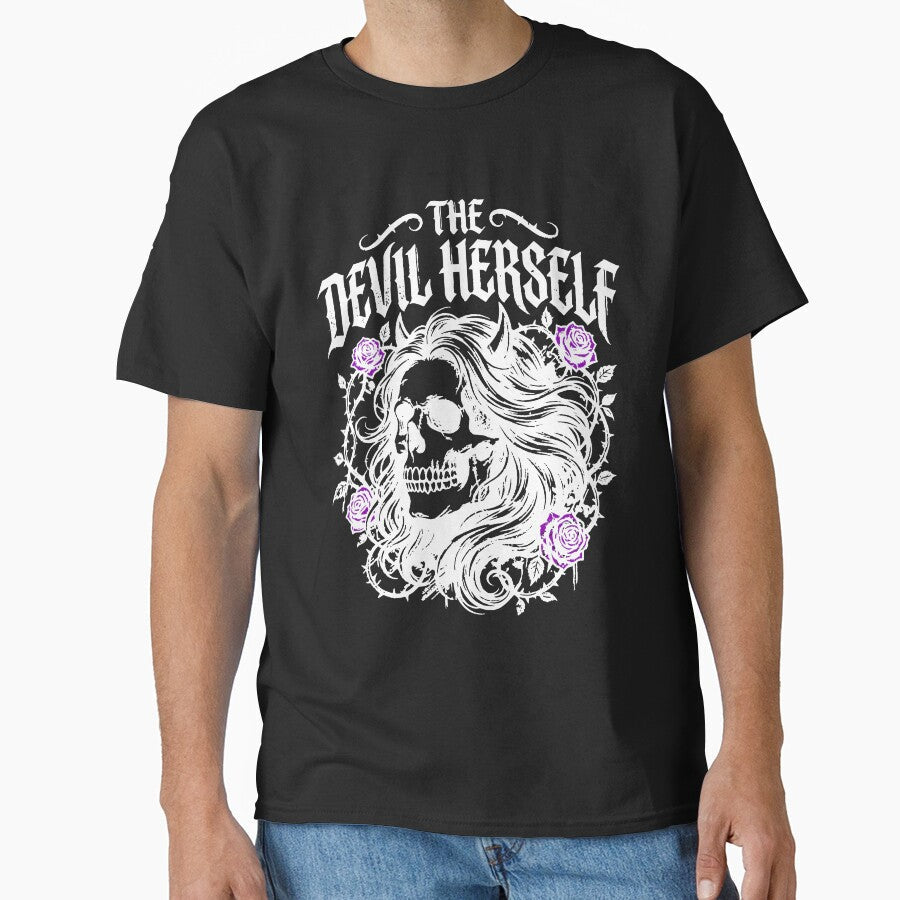 The Devil HerSelf Feminin Gothic Girl Skeleton Dark Horn Design by AnimaThread