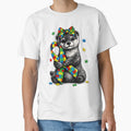 Autism Highland Otter Puzzle Ribbon – Cute Retro Autism Awareness Design by Design-KS