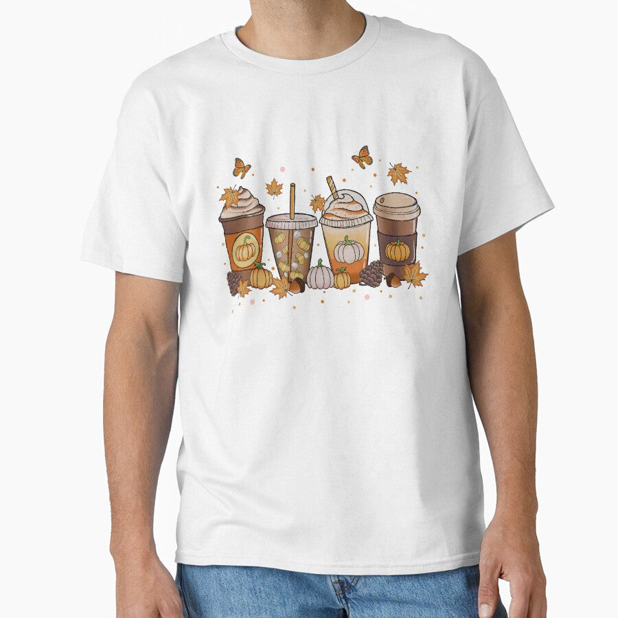 Fall Coffee Drink Pumpkin Autumn leaves Tshirt Phone cover by KreativKulture