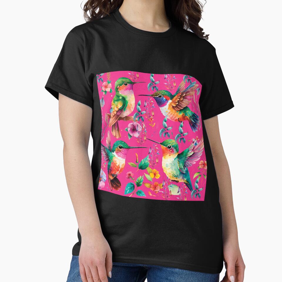 HUMMINGBIRD ON DARK PINK by ORIGENcreate