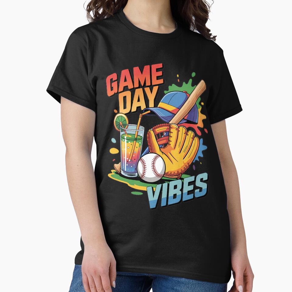 Game Day Vibes Sublimation Baseball Season Colorful by DrewLeuschke