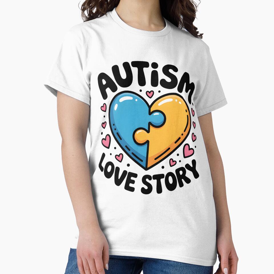 Autism Love Story, Puzzle Heart Awareness, I Love Someone With Autism, Couple Neurodiversity by NewaveBoutique