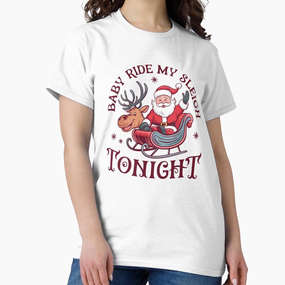Baby Ride my Sleigh Tonight Santa Raindeer by Dominika Farkašová