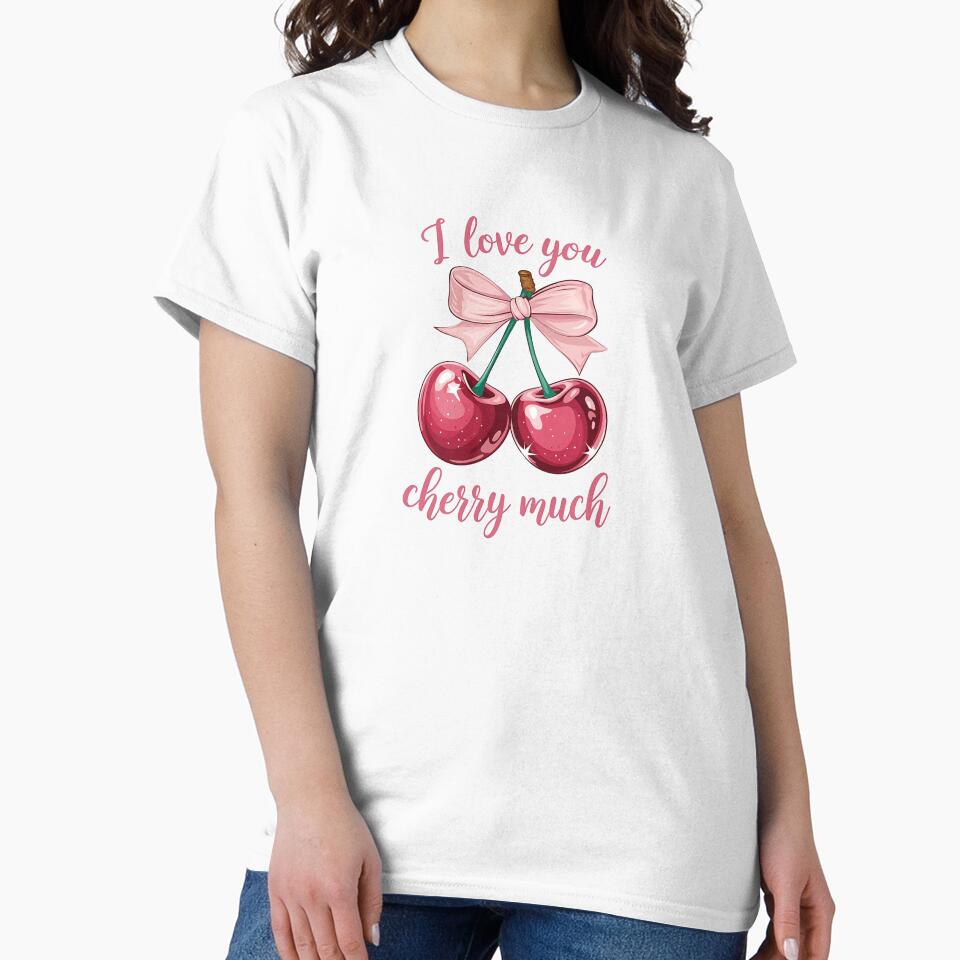 I Love You Cherry Much: Coquette Pink Bow & Glossy Cherries by Polarisofficial