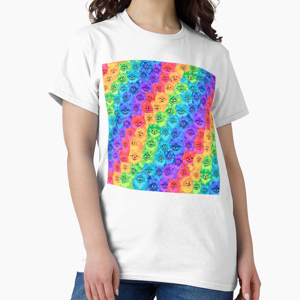 Rainbow Pomeranian Dogs AOP by VirtualFaries