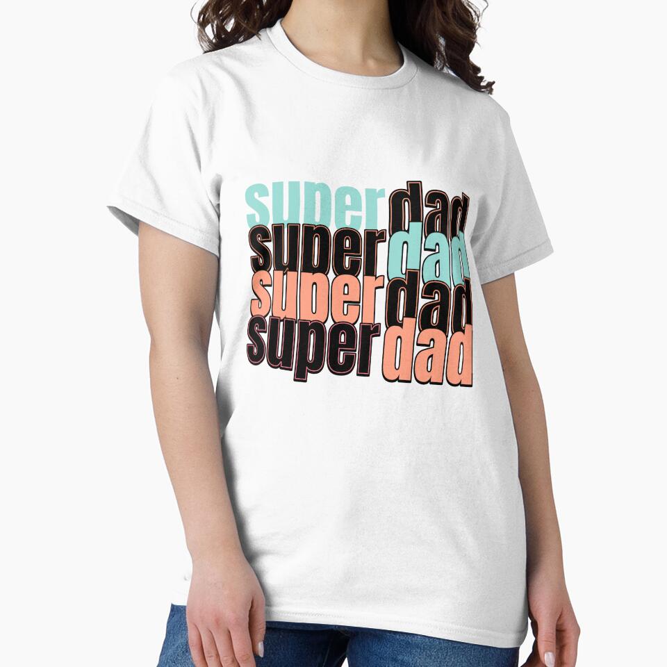 'Super Dad' SVG Typographic Design - Retro Stacked Style, Father's Day Gift by KMMODERNDESIGNS