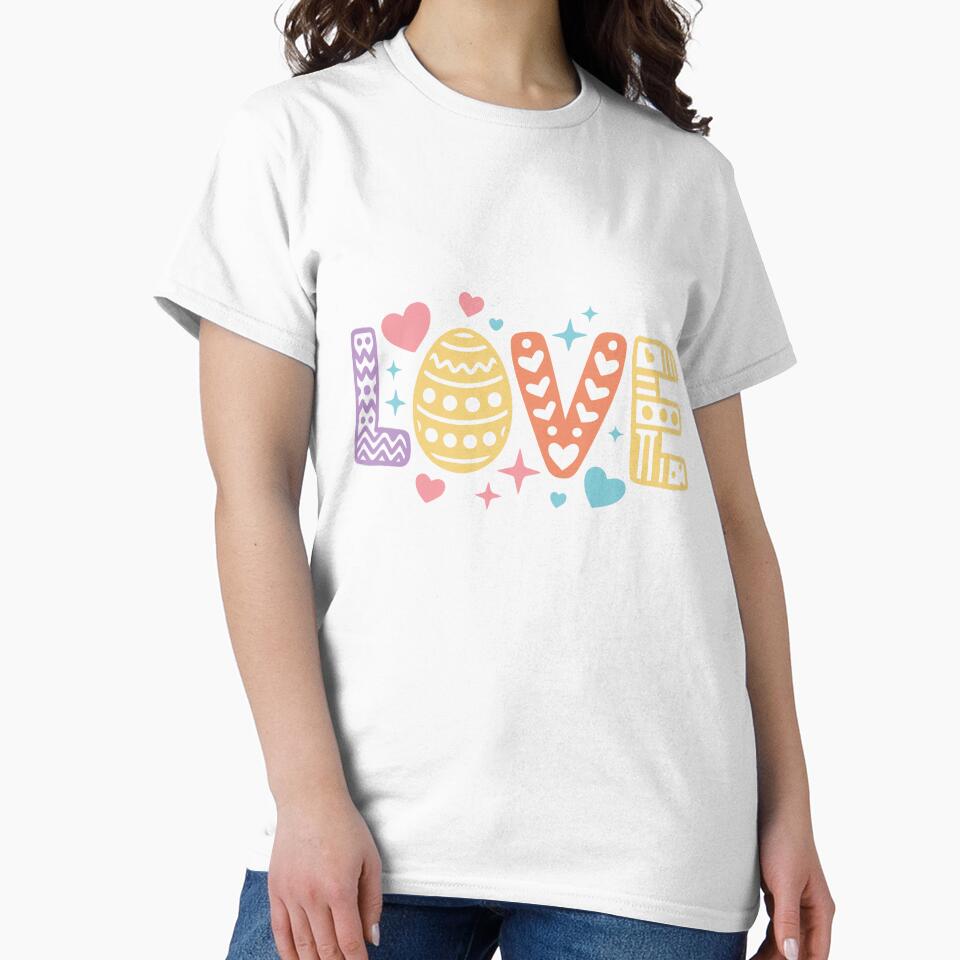 Easter Love Decorative Lettering with Easter Egg Hearts and Sparkles by QuietBloom80