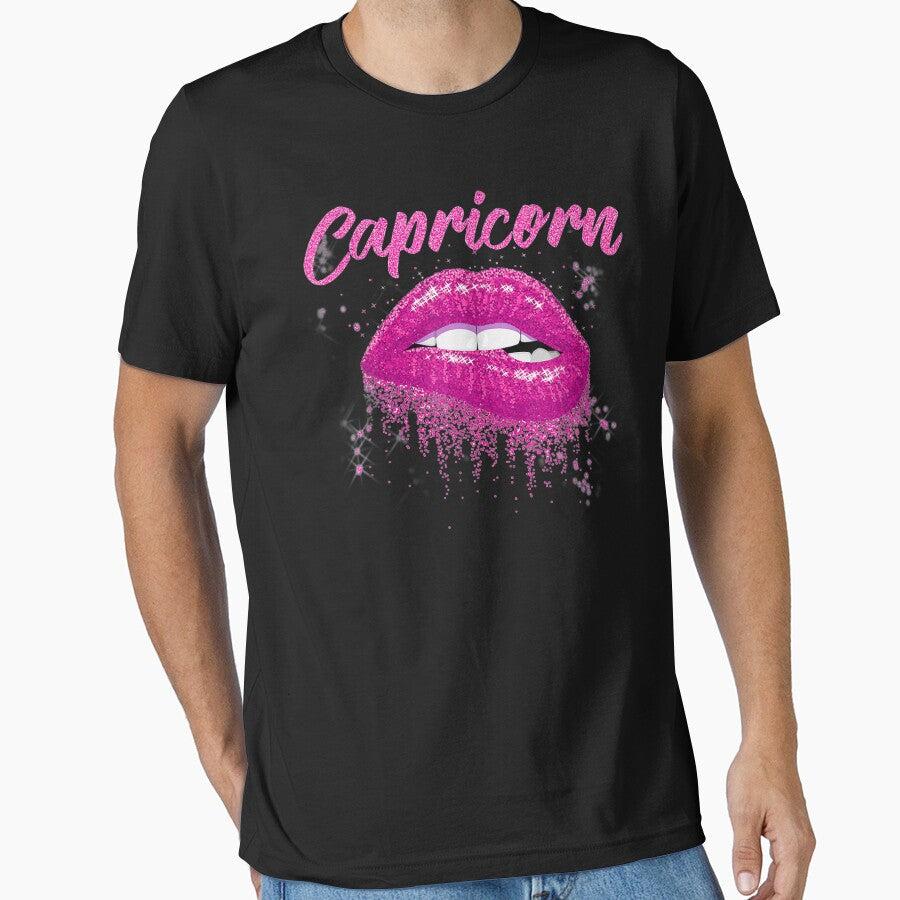 Capricorn Zodiac Birthday Pink Lips Black Women by HillyArts