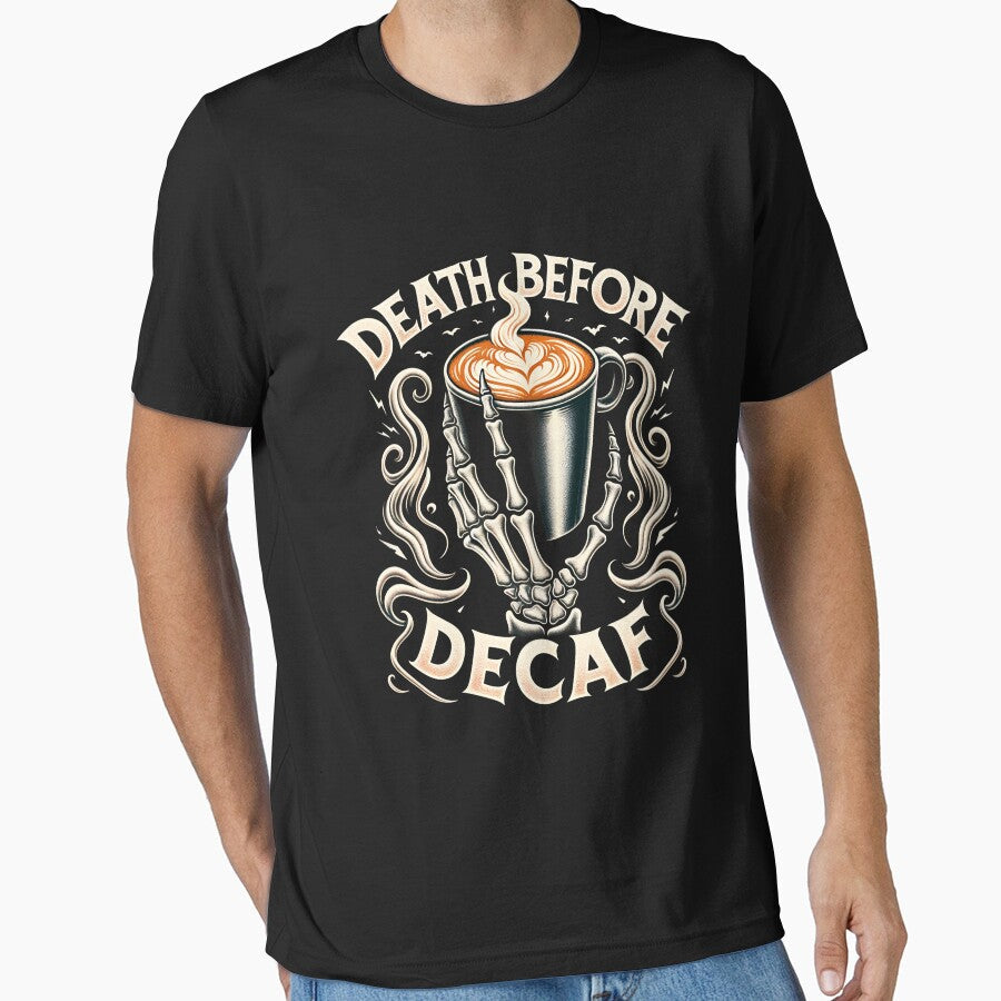 Copy of Death Before Decaf Skeleton and Ghost 2 front by Vi-Sko