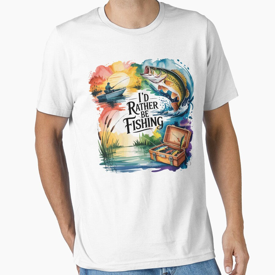 Brushstroke Fishing T-shirt by Winther-Art